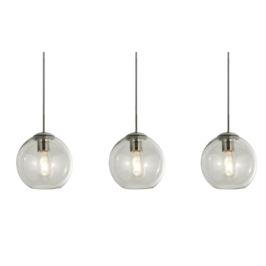 Searchlight - Luster na lanku PENDANT 3xE27/40W/230V matný chróm
