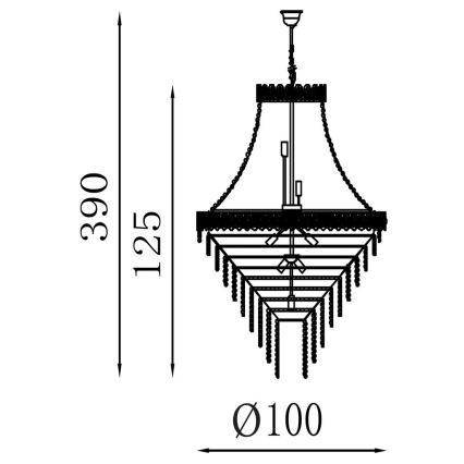 Searchlight - Luster na reťazi LOUIS PHILLIPE 28xE14/60W/230V