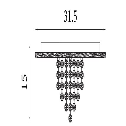 Searchlight - stlmiteľné stropné svietidlo DELUGE LED/20W/230V, priemer 31,5 cm, zlaté