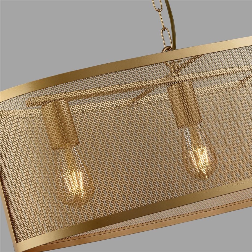 Searchlight - Luster na reťazi FISHNET 4xE27/60W/230V zlatá