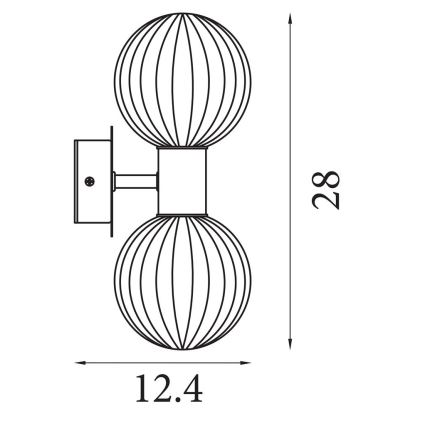 Searchlight - Nástenné svietidlo LUMINSPHERE 2xG9/7W/230V čierne