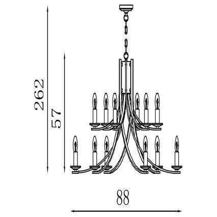 Searchlight - Závesný luster ASCONA na reťazi 12xE14/60W/230V
