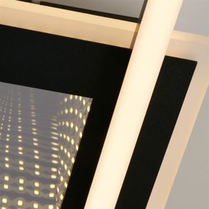 Searchlight - stmievateľné LED stropné svietidlo QUADRATE LED/24W/230V 36x36 cm čierne