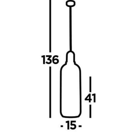 Searchlight - Luster na lanku PIPETTE 1xE27/60W/230V lesklá