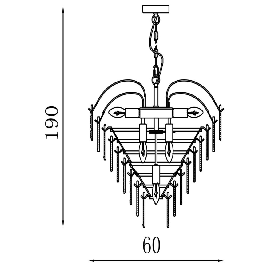 Searchlight - Luster na reťazi FEATHER 10xE14/60W/230V