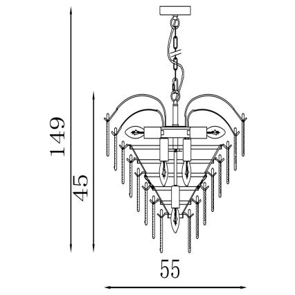Searchlight - Luster na reťazi FEATHER 6xE14/60W/230V