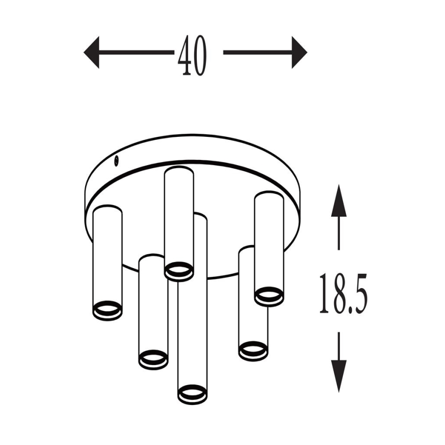 Searchlight - Stropné svietidlo TUBES 6xGU10/10W/230V priemer 40 cm