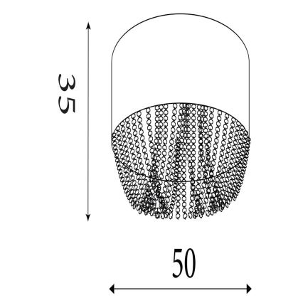 Searchlight - Stropné svietidlo BELLANO 5xG9/7W/230V pr. 50 cm šedé