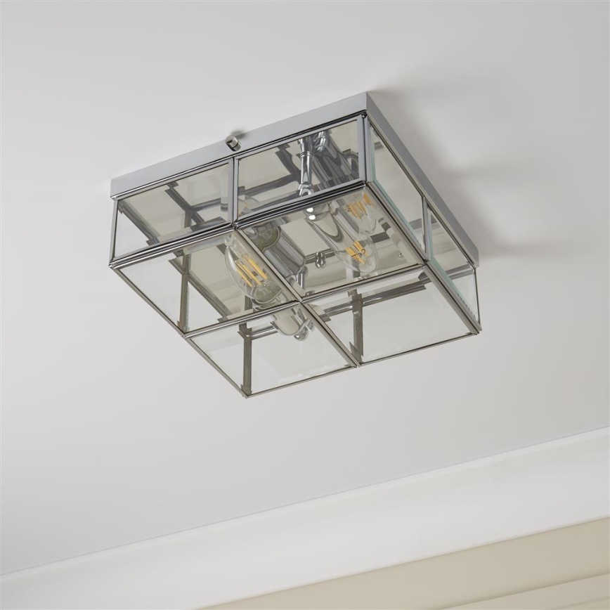 Searchlight - Stropné svietidlo FLUSH 2xE14/40W/230V lesklý chróm