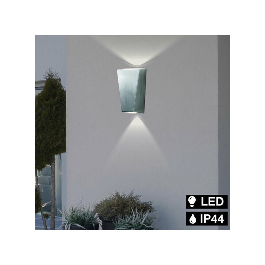 Searchlight - LED Vonkajšie nástenné svietidlo OUT 2xGU10/3W/230V IP44 strieborná