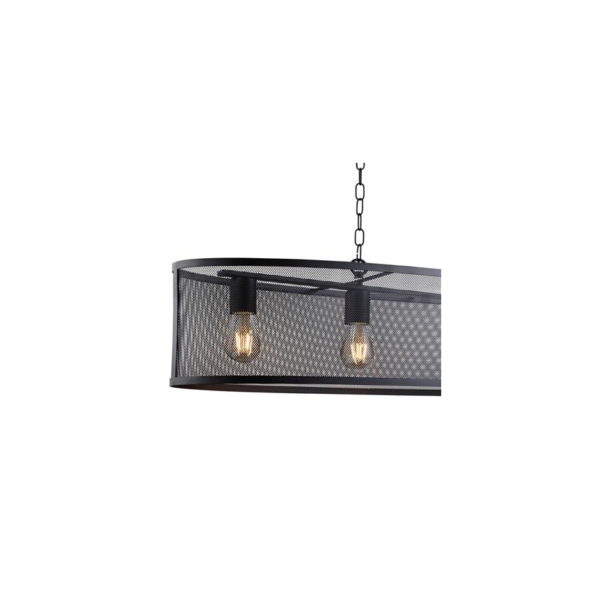 Searchlight - Luster na reťazi FISHNET 4xE27/60W/230V čierna