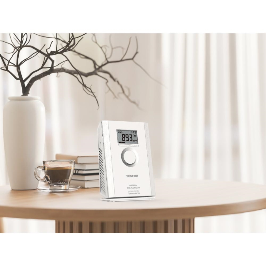 Sencor - Bezdrôtový senzor oxidu uhličitého 5V/3xAA 2000 mAh