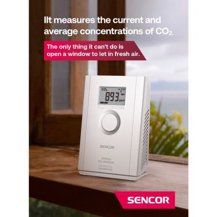 Sencor - Bezdrôtový senzor oxidu uhličitého 5V/3xAA 2000 mAh