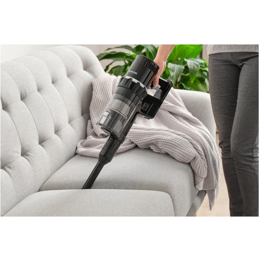 Sencor - Bezdrôtový tyčový vysávač 2v1 250W/2200 mAh čierna