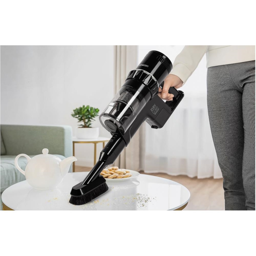 Sencor - Bezdrôtový tyčový vysávač 2v1 250W/2200 mAh čierna