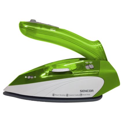 Sencor - Cestovná naparovacia žehlička 1100W/115V/230V zelená