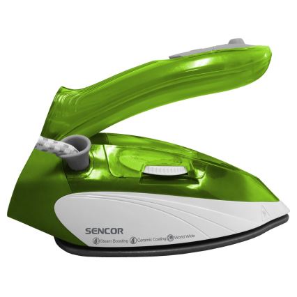 Sencor - Cestovná naparovacia žehlička 1100W/115V/230V zelená