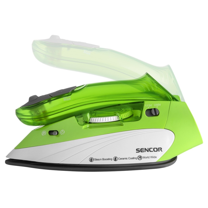 Sencor - Cestovná naparovacia žehlička 1100W/115V/230V zelená