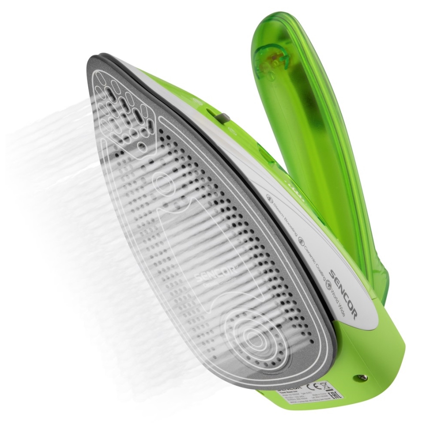 Sencor - Cestovná naparovacia žehlička 1100W/115V/230V zelená