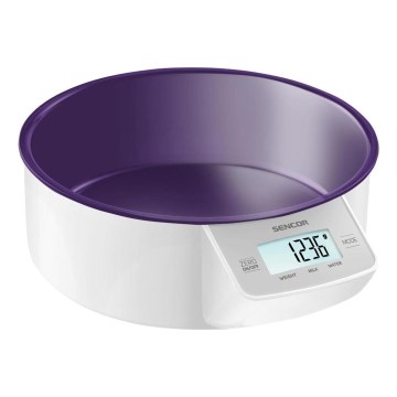 Sencor - Digitálna kuchynská váha 2xAAA biela/fialová