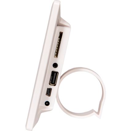 Sencor - Digitálny fotorámik 7 s reproduktorom 230V, biely + diaľkové ovládanie