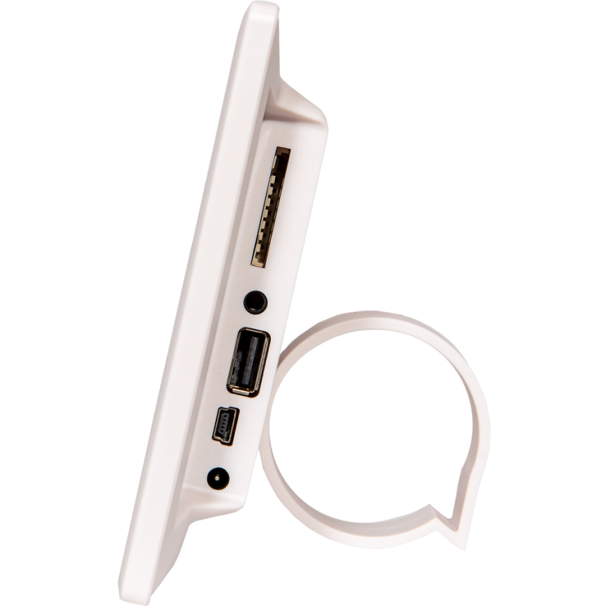 Sencor - Digitálny fotorámik 7 s reproduktorom 230V, biely + diaľkové ovládanie