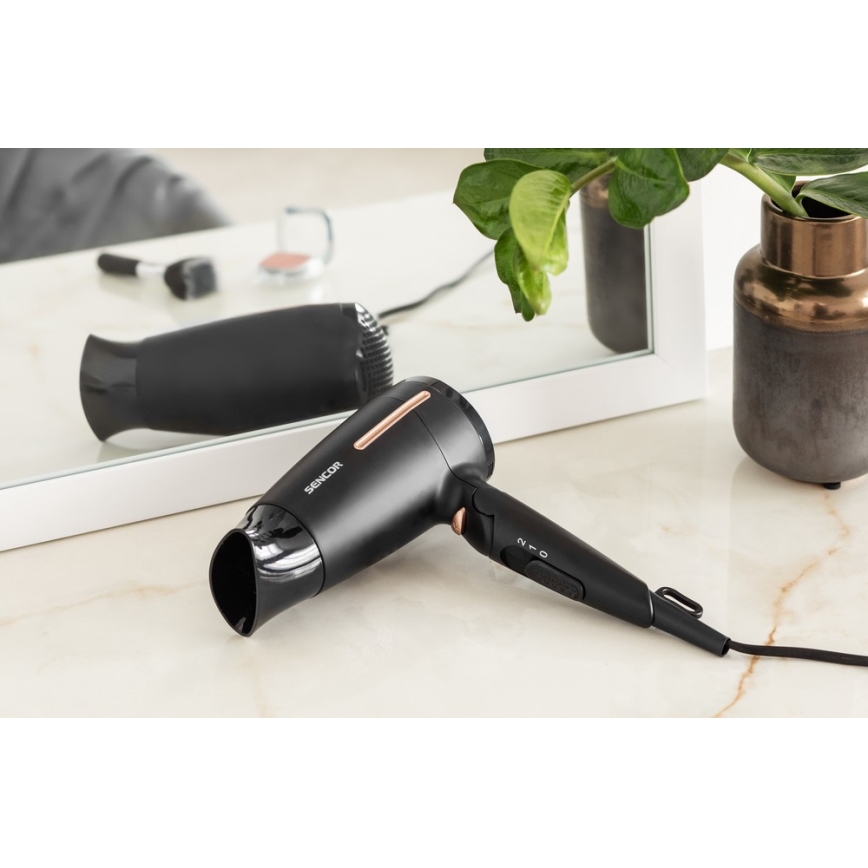 Sencor - Fén 1600W/230V čierna/zlatá