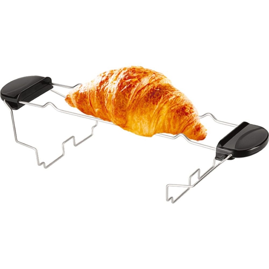 Sencor - Hriankovač s dvoma otvormi a roštom na ohrievanie pečiva 1000W/230V strieborný