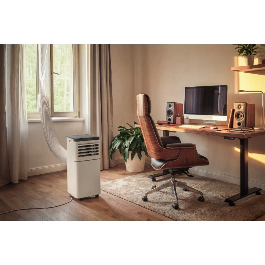 Sencor - Inteligentná mobilná klimatizácia 3 v 1 vrátane kompletného príslušenstva 760W/230V 7000 BTU Wi‑Fi biela + diaľkové ovládanie