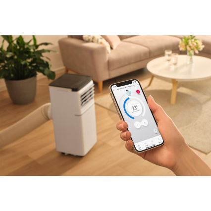 Sencor - Inteligentná mobilná klimatizácia 3 v 1 vrátane kompletného príslušenstva 760W/230V 7000 BTU Wi‑Fi biela + diaľkové ovládanie