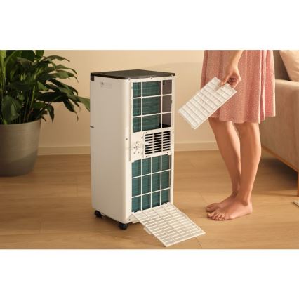 Sencor - Inteligentná mobilná klimatizácia 3 v 1 vrátane kompletného príslušenstva 760W/230V 7000 BTU Wi‑Fi biela + diaľkové ovládanie