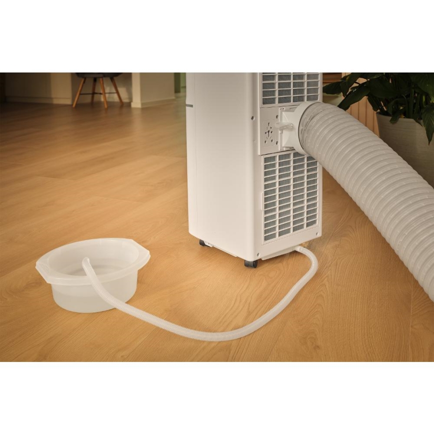 Sencor - Inteligentná mobilná klimatizácia 3 v 1 vrátane kompletného príslušenstva 760W/230V 7000 BTU Wi‑Fi biela + diaľkové ovládanie