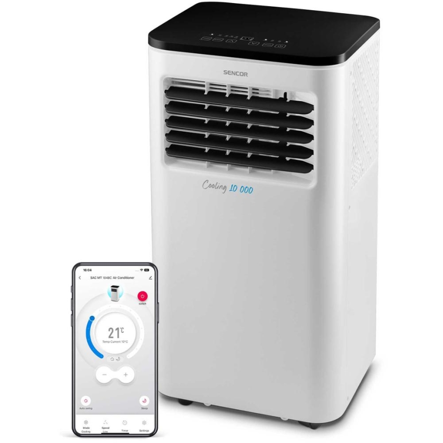 Sencor - Inteligentná mobilná klimatizácia 3v1 vrátane kompletného príslušenstva 1050W/230V 10000 BTU Wi-Fi + diaľkové ovládanie
