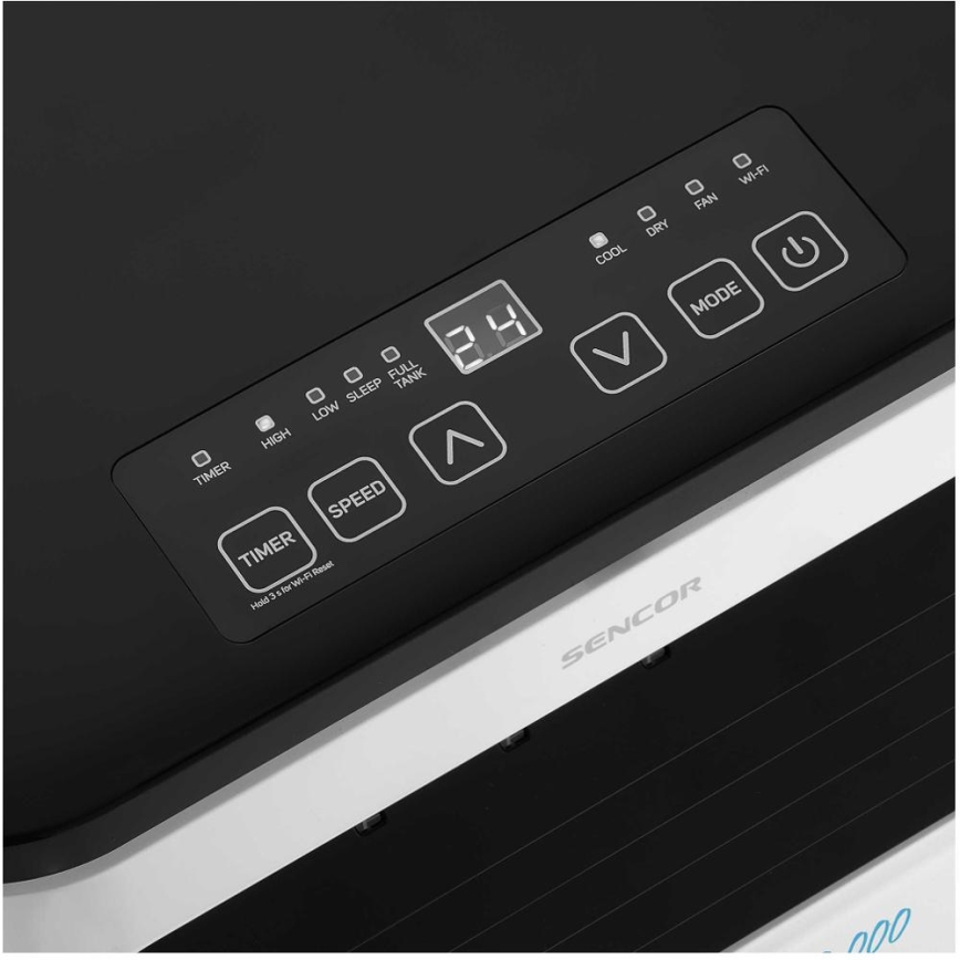 Sencor - Inteligentná mobilná klimatizácia 3v1 vrátane kompletného príslušenstva 1050W/230V 10000 BTU Wi-Fi + diaľkové ovládanie