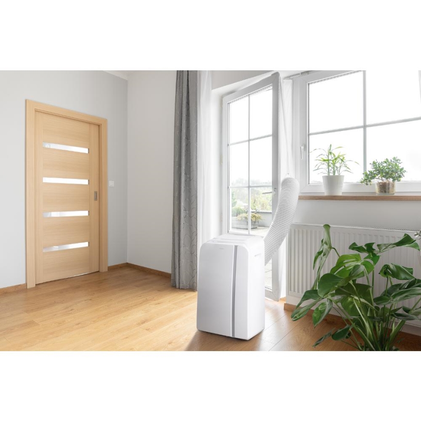Sencor - Inteligentná mobilná klimatizácia 3v1 vrátane kompletného príslušenstva 1450W/230V 12000 BTU Wi-Fi biela + diaľkové ovládanie