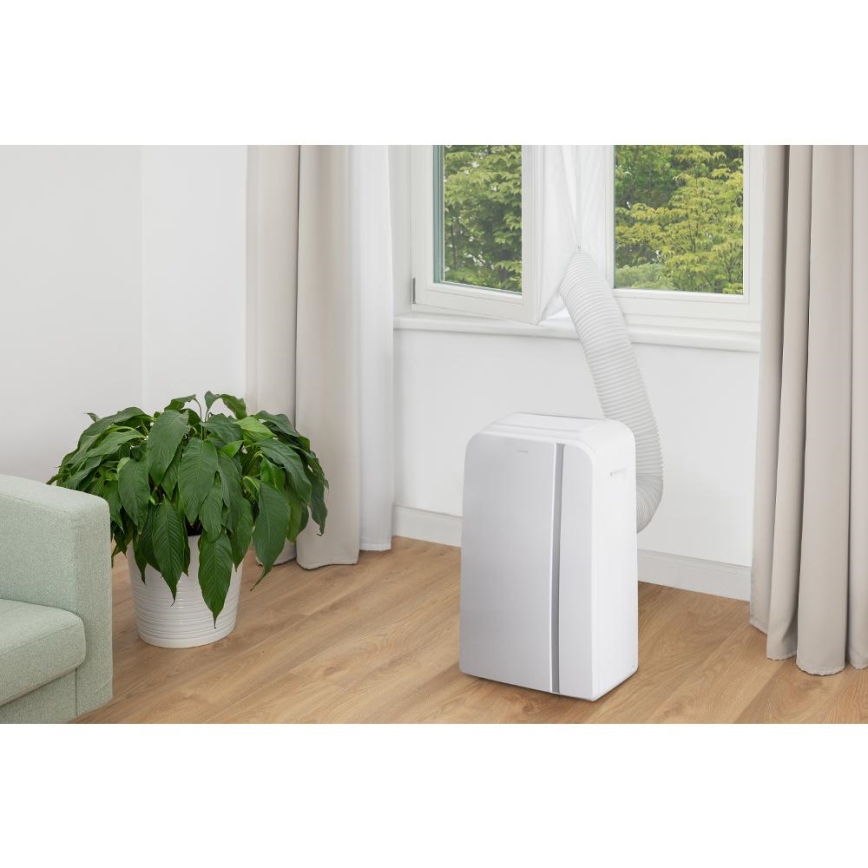 Sencor - Inteligentná mobilná klimatizácia 3v1 vrátane kompletného príslušenstva 1450W/230V 12000 BTU Wi-Fi biela + diaľkové ovládanie