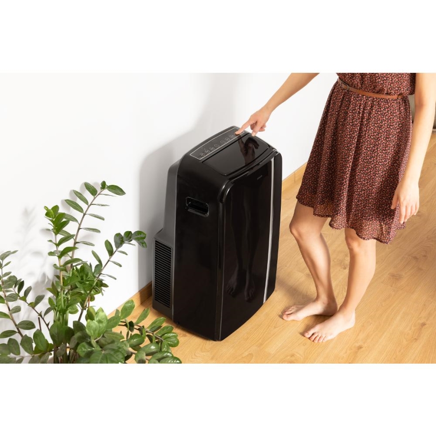 Sencor - Inteligentná mobilná klimatizácia 3v1 vrátane kompletného príslušenstva 1450W/230V 12000 BTU Wi-Fi čierna + diaľkové ovládanie