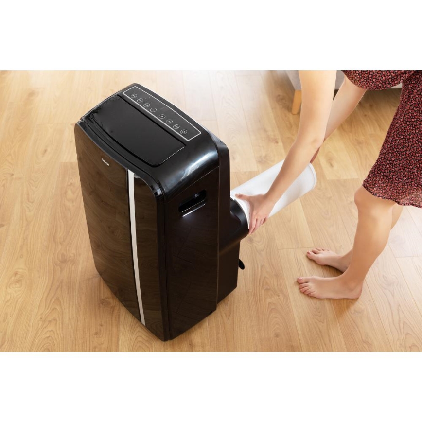 Sencor - Inteligentná mobilná klimatizácia 3v1 vrátane kompletného príslušenstva 1450W/230V 12000 BTU Wi-Fi čierna + diaľkové ovládanie