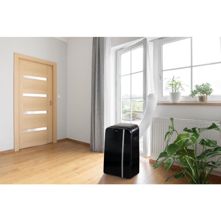 Sencor - Inteligentná mobilná klimatizácia 3v1 vrátane kompletného príslušenstva 1450W/230V 12000 BTU Wi-Fi čierna + diaľkové ovládanie