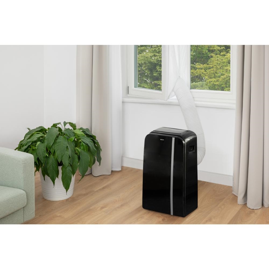 Sencor - Inteligentná mobilná klimatizácia 3v1 vrátane kompletného príslušenstva 1450W/230V 12000 BTU Wi-Fi čierna + diaľkové ovládanie