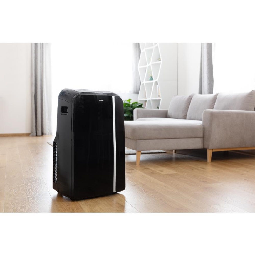 Sencor - Inteligentná mobilná klimatizácia 3v1 vrátane kompletného príslušenstva 1450W/230V 12000 BTU Wi-Fi čierna + diaľkové ovládanie
