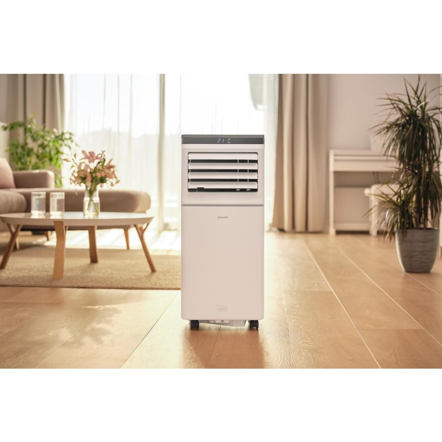 Sencor - Inteligentná mobilná klimatizácia 3v1 vrátane kompletného príslušenstva 815W/230V 8000 BTU Wi-Fi biela + diaľkové ovládanie