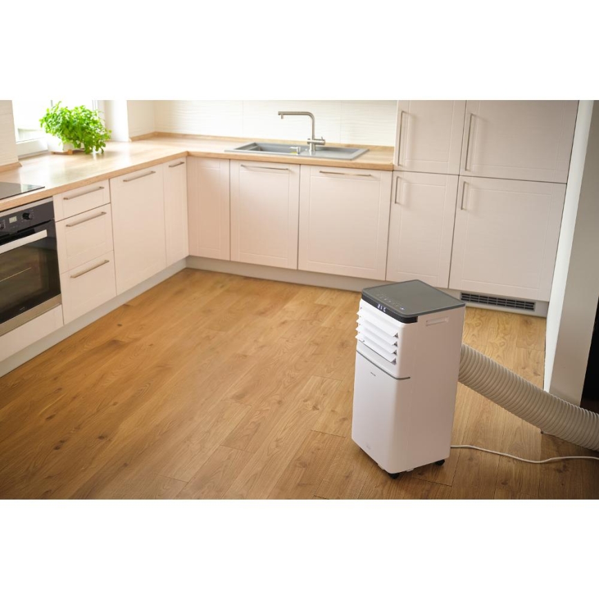 Sencor - Inteligentná mobilná klimatizácia 3v1 vrátane kompletného príslušenstva 815W/230V 8000 BTU Wi-Fi biela + diaľkové ovládanie