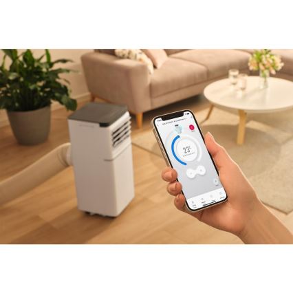Sencor - Inteligentná mobilná klimatizácia 3v1 vrátane kompletného príslušenstva 815W/230V 8000 BTU Wi-Fi biela + diaľkové ovládanie