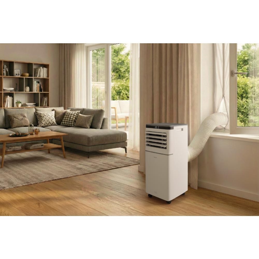 Sencor - Inteligentná mobilná klimatizácia 3v1 vrátane kompletného príslušenstva 815W/230V 8000 BTU Wi-Fi biela + diaľkové ovládanie