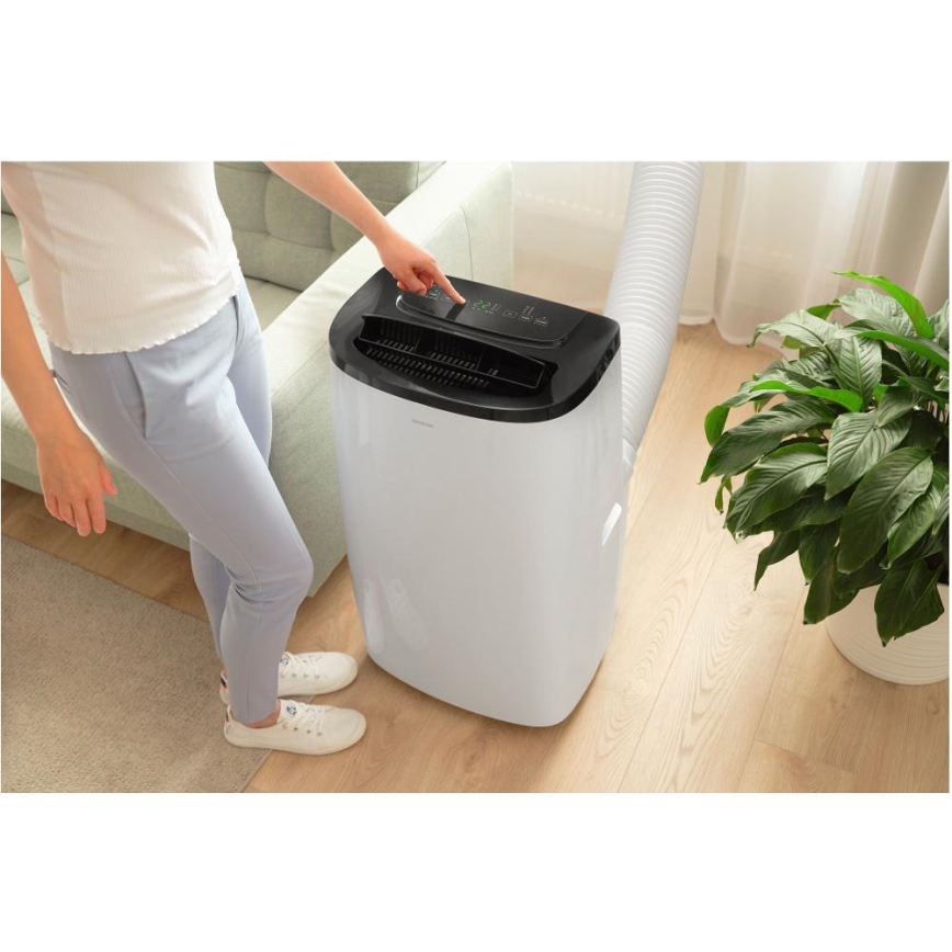 Sencor - Inteligentná mobilná klimatizácia 4 v 1 vrátane kompletného príslušenstva 1700 W/230 V 12 000 BTU Wi-Fi biela + diaľkové ovládanie