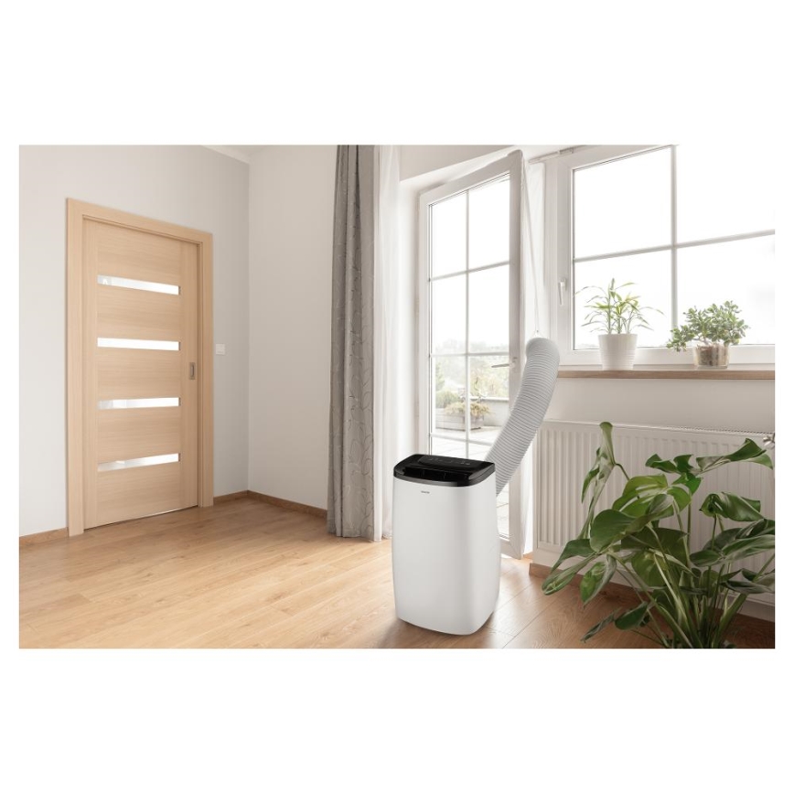 Sencor - Inteligentná mobilná klimatizácia 4 v 1 vrátane kompletného príslušenstva 1700 W/230 V 12 000 BTU Wi-Fi biela + diaľkové ovládanie