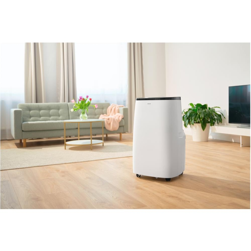 Sencor - Inteligentná mobilná klimatizácia 4 v 1 vrátane kompletného príslušenstva 1700 W/230 V 12 000 BTU Wi-Fi biela + diaľkové ovládanie