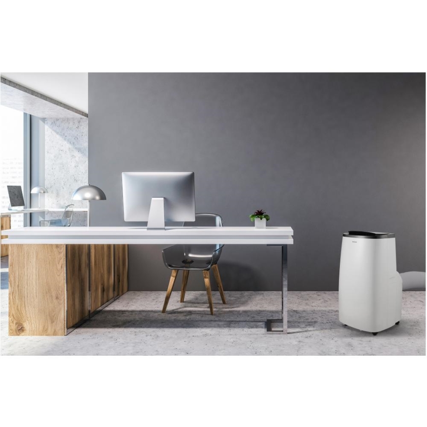 Sencor - Inteligentná mobilná klimatizácia 4 v 1 vrátane kompletného príslušenstva 1700 W/230 V 12 000 BTU Wi-Fi biela + diaľkové ovládanie