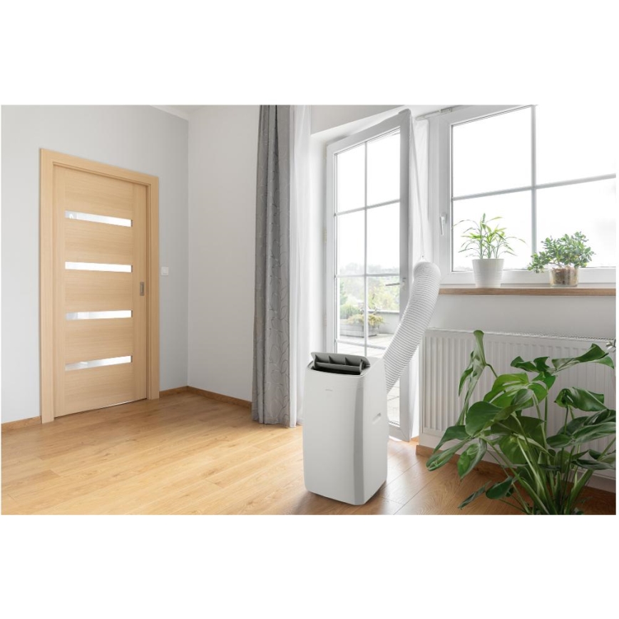 Sencor - Inteligentná prenosná klimatizácia 5 v 1 vrátane kompletného príslušenstva 733W/230V 9000 BTU Wi-Fi biela + diaľkové ovládanie